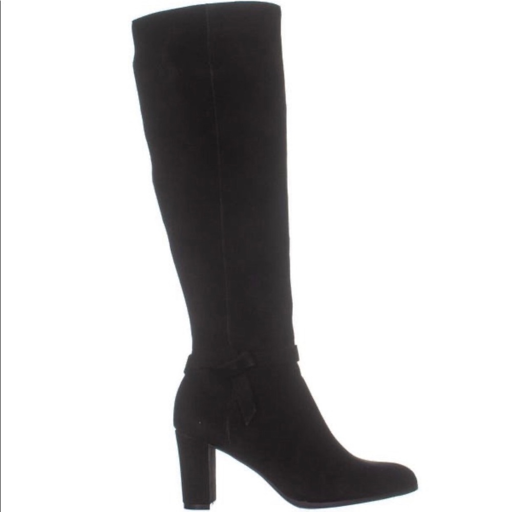 Bandolino Bellow black satin kid suede dress boots